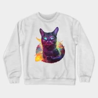 Cat Universe Outer Space Stars Galaxy Astronomy Crewneck Sweatshirt